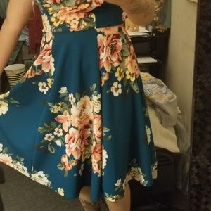 Vintage Dresses - 50s off shoulder floral dress by steady clothing Vintage Dresses - 50s off shoulder floral dress by steady clothing